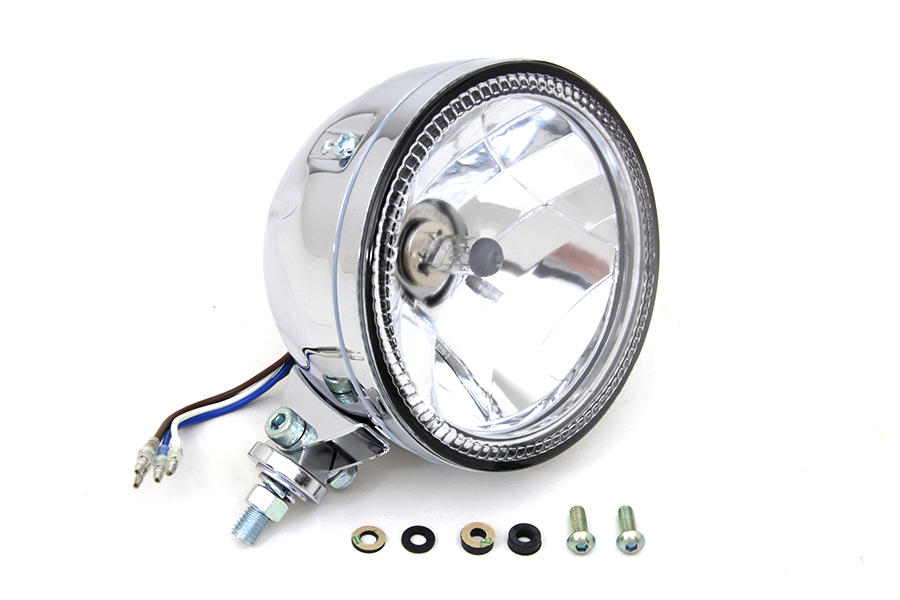 5-3/4" CCF Headlamp Unit Chrome 60/55 watt H-4 bulb