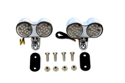 LED Taillight Assembly with Chrome Housing for Big Twin & XL