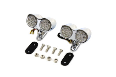 LED Taillight Assembly with Chrome Housing for Big Twin & XL