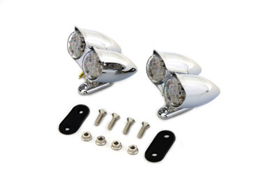 LED Taillight Assembly with Chrome Housing for Big Twin & XL