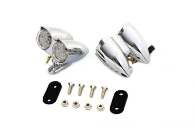 LED Taillight Assembly with Chrome Housing for Big Twin & XL