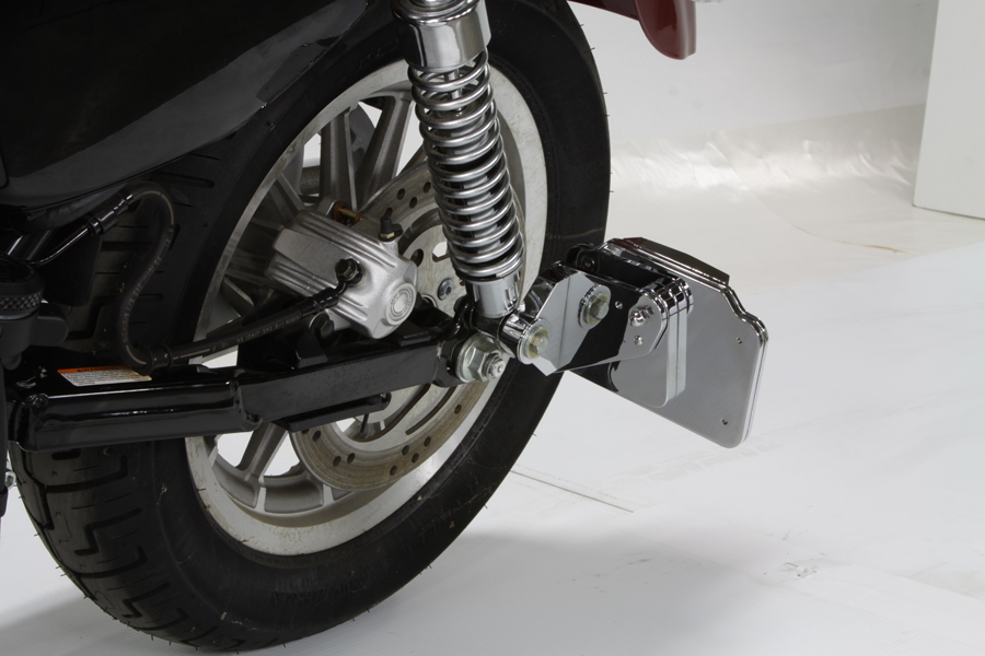 Chrome Side Mount Taillamp Plate Set for Harleys & Customs