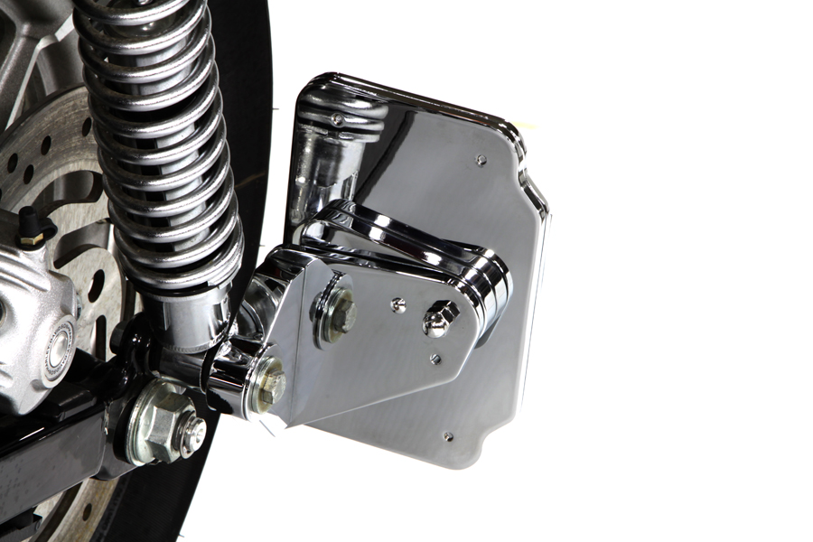 Chrome Side Mount Taillamp Plate Set for Harleys & Customs