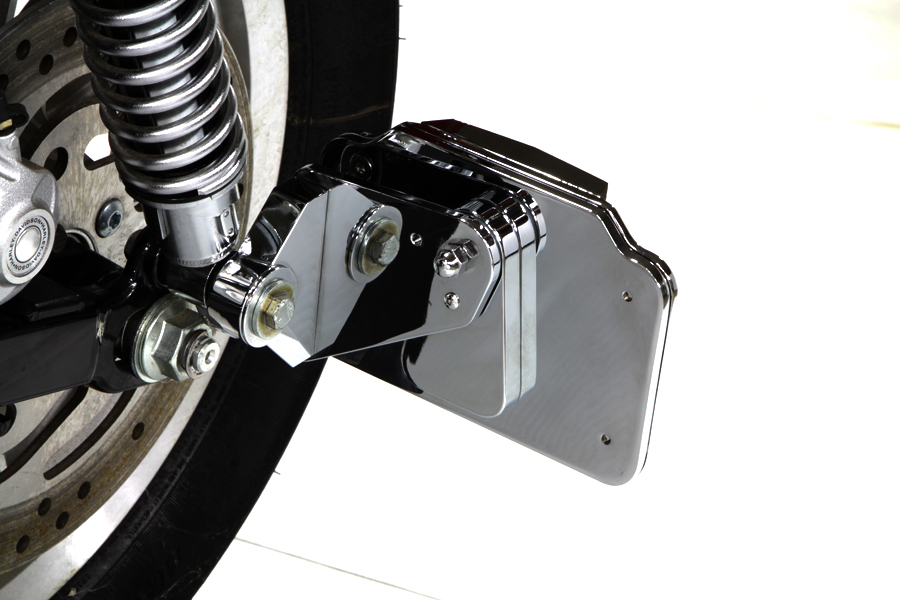 Chrome Side Mount Taillamp Plate Set for Harleys & Customs