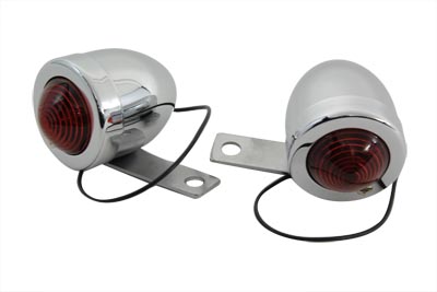 Replica Red Bullet Marker Lamp Set for Harley Big Twins