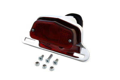 Chrome Sport Tail Lamp Assembly Large Lucas Style for Harley Custom
