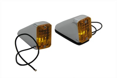 Marker Lamp Set Flush Mount Amber for Harley and Custom