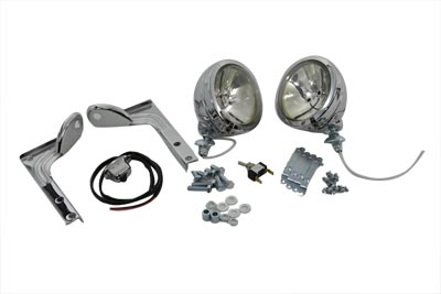 Clear Police Pursuit Spotlamp Kit for 1948-1967 FLH Electra-Glide