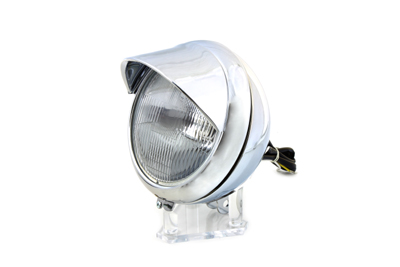 Replica 7" H-4 Round Headlight w/ Visor Assembly for Harley FLST