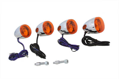 Chrome Amber Turn Signal Kit for Harley FXSTD 2000-up