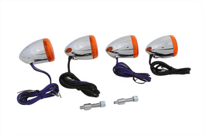 Chrome Amber Turn Signal Kit for Harley FXSTD 2000-up