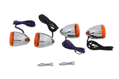 Chrome Amber Turn Signal Kit for Harley FXSTD 2000-up