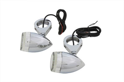Bullet Amber LED Turn Signal Set with 39mm Clamps for Harley