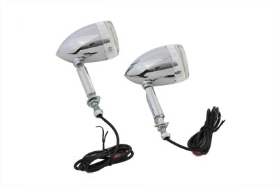 Bullet Turn Signal Set Red LED with Long Stud