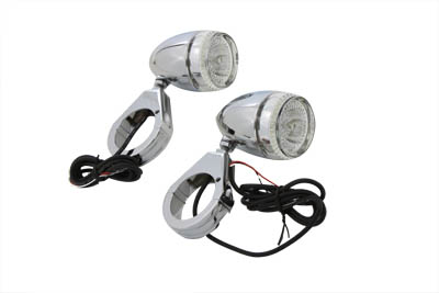 Bullet Amber LED Turn Signal Set with 49mm Clamps