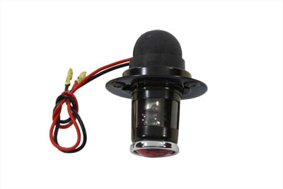 Black 1 inch Round Tail Lamp with 2-1/4 inch flanged base