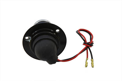 Black 1 inch Round Tail Lamp with 2-1/4 inch flanged base
