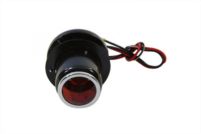 Black 1-1/2 inch Round Tail Lamp with 2-1/4 inch flanged base