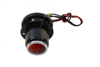 Black 1-1/2 inch Round Tail Lamp with 2-1/4 inch flanged base