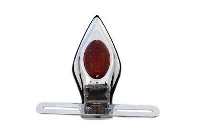 Chrome LED Red Lens Tear Drop Tail Lamp Assembly for Harley Custom