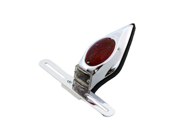 Chrome LED Red Lens Tear Drop Tail Lamp Assembly for Harley Custom