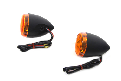 Black Toredo Style Rear Turn Signal Set for FXSTD 2001-UP Harley