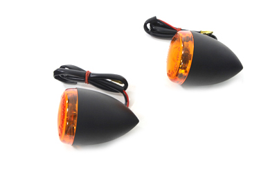 Black Toredo Style Rear Turn Signal Set for FXSTD 2001-UP Harley