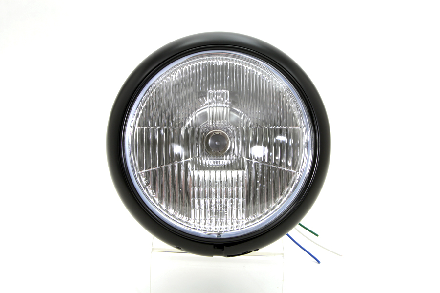 7" Headlamp Assembly H-4 Type Black for FLST 1986-1999