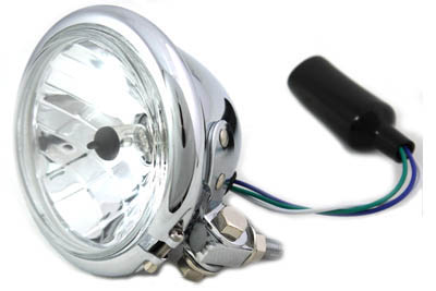 4-1/2" Round Headlamp Chrome with Socket