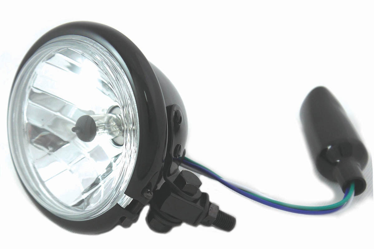 4-1/2" Round Headlamp Black with H3 Bulb & Socket