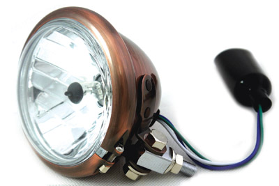 4-1/2" Round Headlamp Copper with Socket