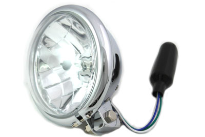 5-3/4\" Round Headlamp Chrome with H-4 Bulb & Socket