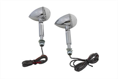 Long Stud Red LED Bullet Turn Signal Set for Harley Custom