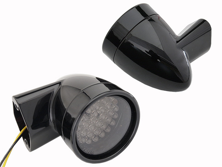 Black Revox FLT 1998-2013 Bullet Style LED Turn Signal Lamp Kit Smoke