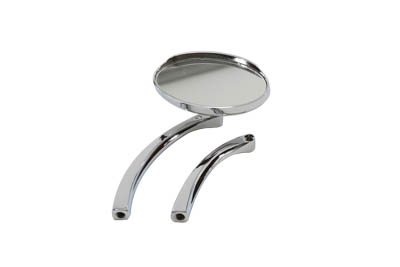 Chrome Oval Mirror with Solid Stem for Harley