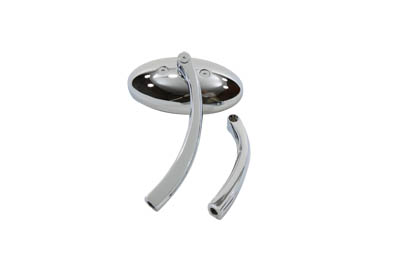 Chrome Oval Mirror with Solid Stem for Harley