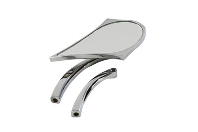 Chrome BILLET 2-Stem Spike Oval Face Mirror for Harley & Customs