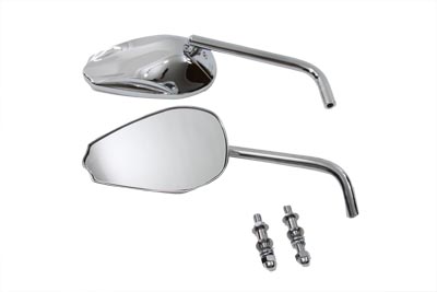 Chrome Teardrop Mirrors Set for Harley Big Twin & XL Sportster