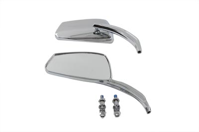 Chrome Rectangle Mirrors Set for Harley Big Twin & XL Sportster