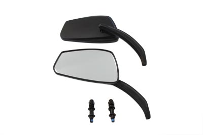 Black BILLET Rectangle Mirrors Set for Harley Big Twin & XL Sportster