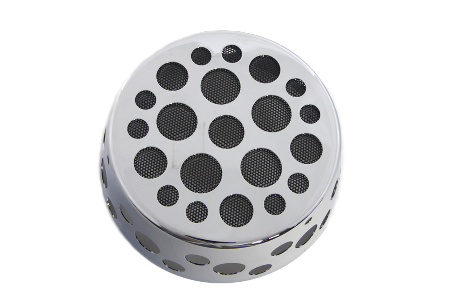 Chrome Swiss Cheese Style Air Cleaner Cover for Harley & Customs
