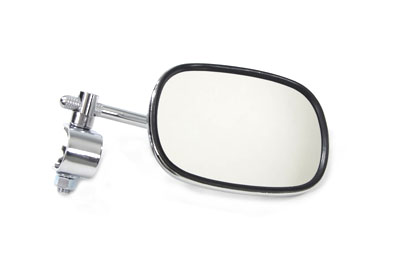 Chrome Rectangle Clamp-on Mirror for Harley Custom