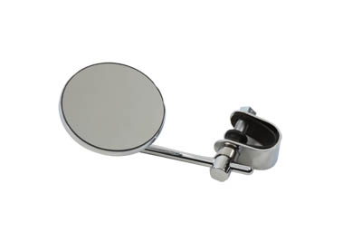 Chrome 3" Round Mini Mirror w/ Clamp for Harley Custom