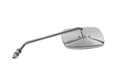 Chrome Rectangle Long Stem Left Side Mirror for Harley Custom