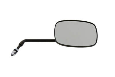 Chrome Rectangle Black Long Stem Mirror for Harley Custom