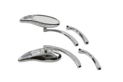 Chrome Billet Tear Drop Mirrors Set for Harley & Custom