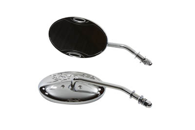 Chrome Billet Tear Drop Mirrors Set for Harley & Custom