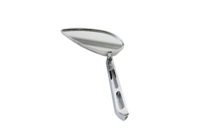 Chrome Micro Tear Drop Mirror Slotted Stem for Harley and Custom
