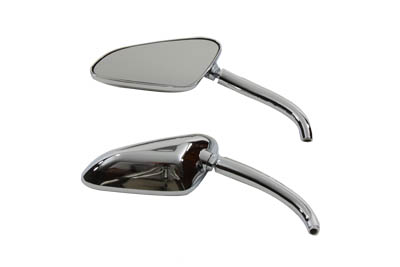 Racer Mirror Set with Round 4.5" Stems, Chrome