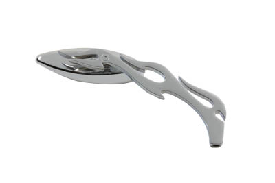 Chrome Teardrop Mirror Set with Flame Billet Stems Harley